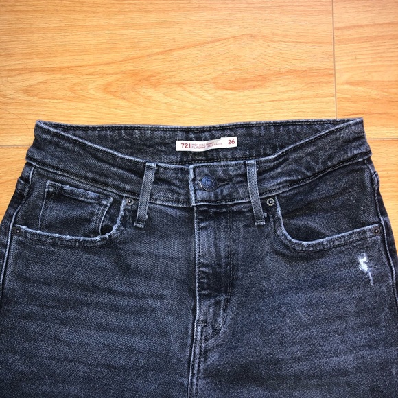 Levis 721 washed black skinny jeans - Picture 3 of 4
